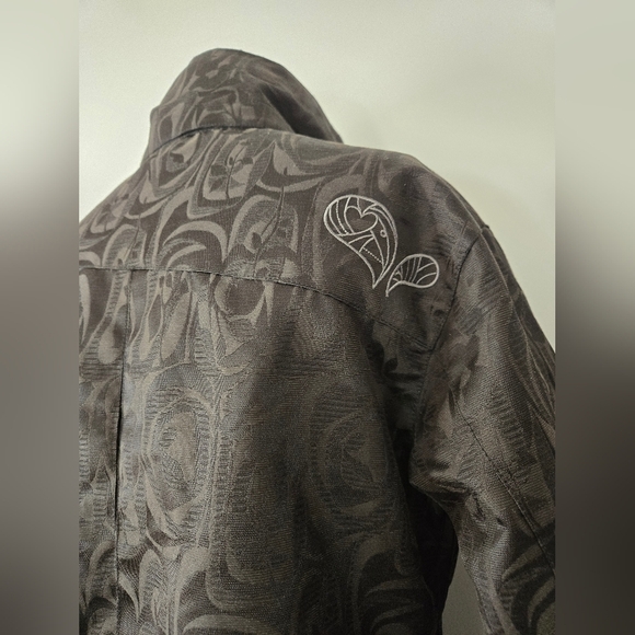 SCOTT Black Ski/ Snowboarding Jacket with Floral Pattern, Toggle Buttons. Size - Picture 7 of 16